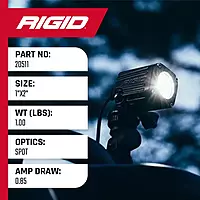 RIGID INDUSTRIES - Ignite LED Light, Spot Beam Pattern, Surface Mount, Black Housing | Single