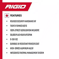 Rigid Industries 20541 Black Back-Up Light Kit (Ignite LED Diffused, Surface Mount)