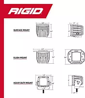 Rigid Industries 20541 Black Back-Up Light Kit (Ignite LED Diffused, Surface Mount)