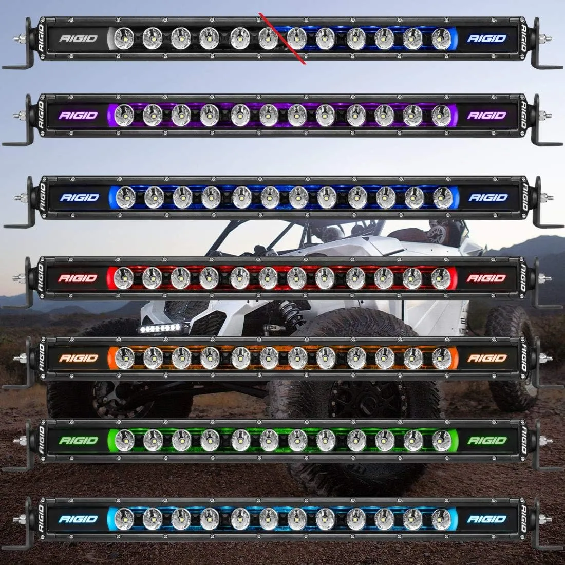 Rigid Radiance Plus SR-Series LED Light, 8 Option RGBW Backlight, (30), Black