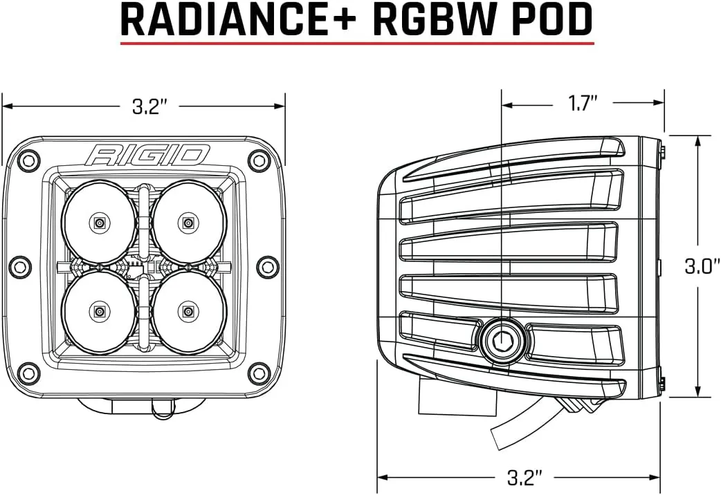 RIGID Industries 202053 Radiance+ Pod RGBW | Pair Multi Color