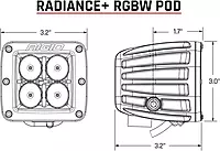RIGID Industries 202053 Radiance+ Pod RGBW | Pair Multi Color