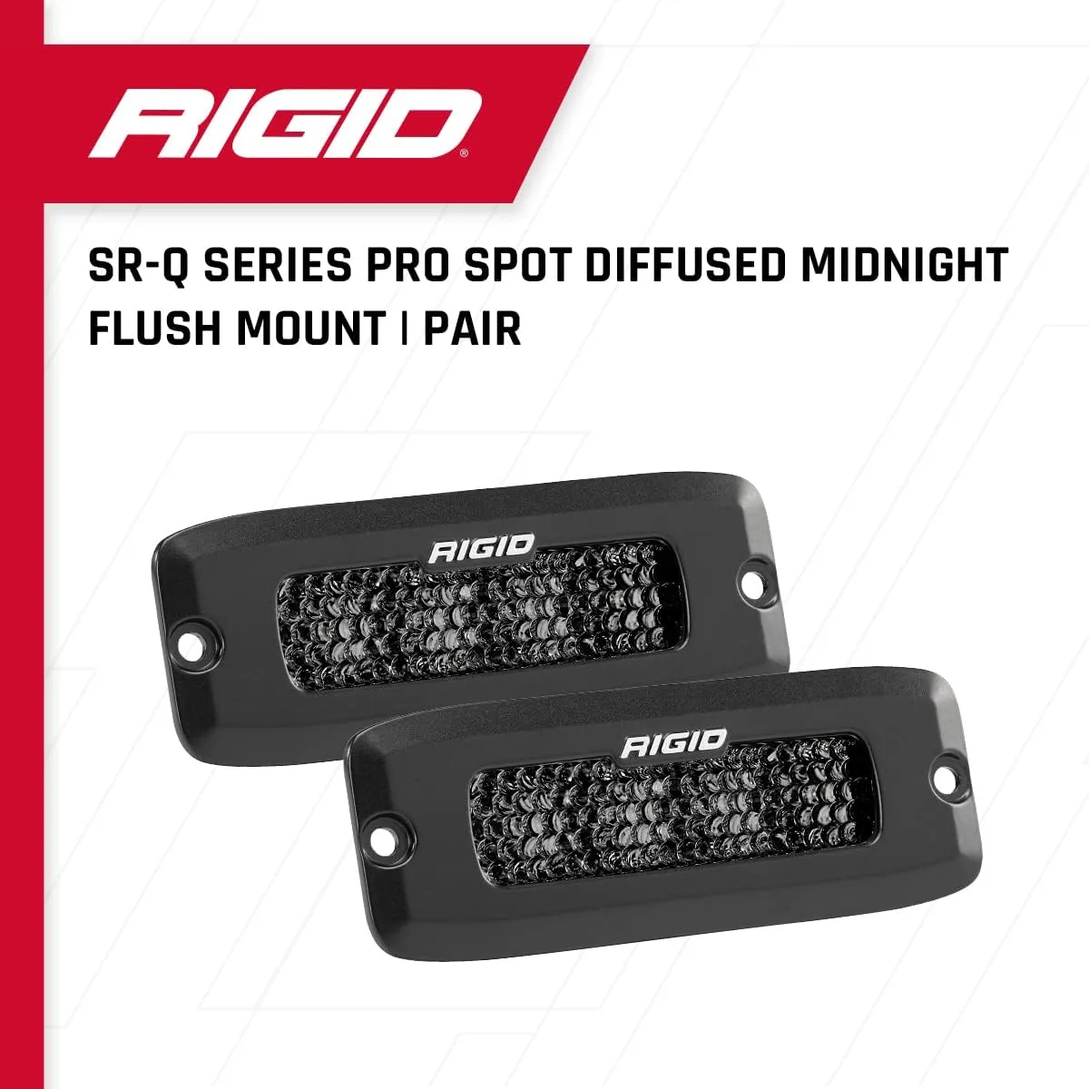 RIGID Industries SR-Q Series PRO Spot Diffused LED - Flush Mount - Pair - Black