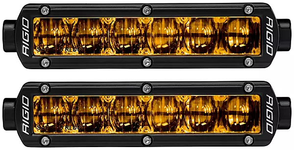 RIGID INDUSTRIES SR-Series DOT/SAE J583 6 Inch Selective Yellow LED Fog Light Pair For Auto