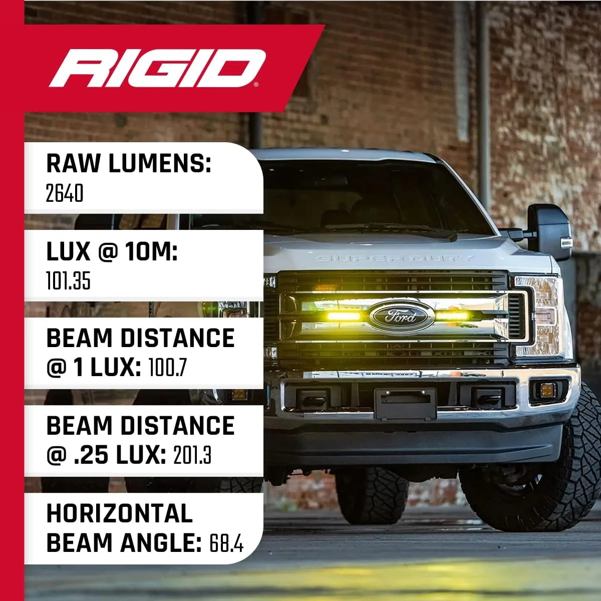 RIGID INDUSTRIES SR-Series DOT/SAE J583 6 Inch Selective Yellow LED Fog Light Pair For Auto