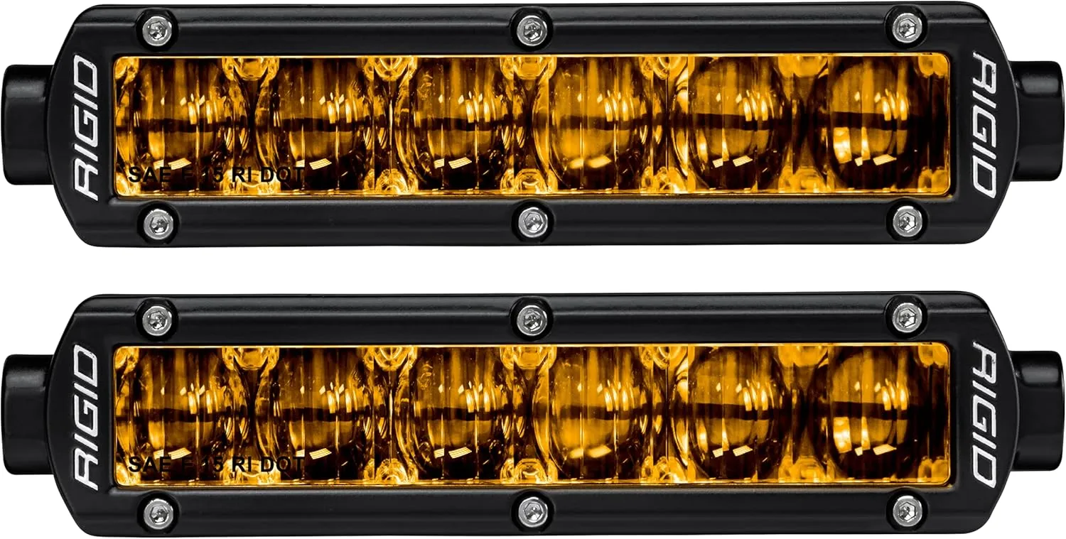 RIGID INDUSTRIES SR-Series DOT/SAE J583 6 Inch Selective Yellow LED Fog Light Pair For Auto