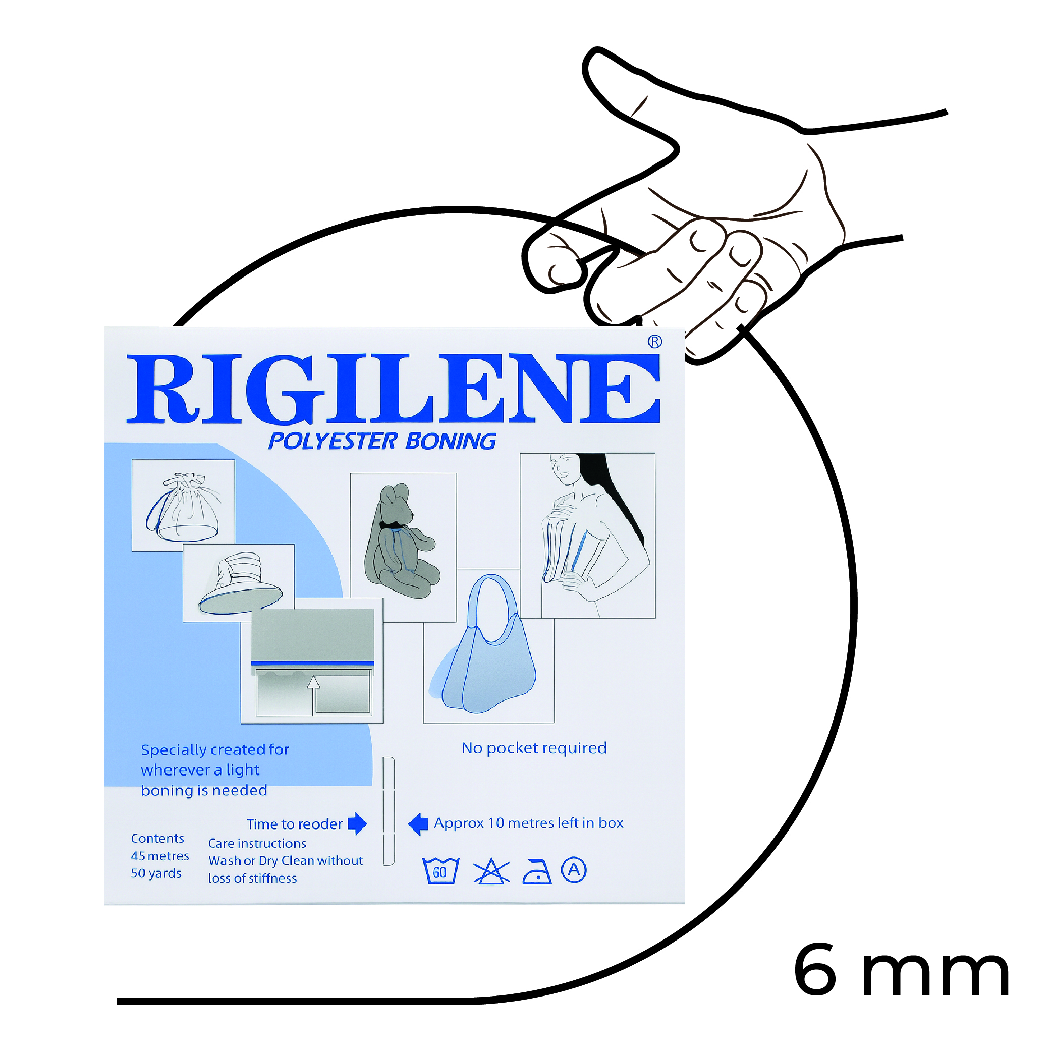 Varilla Para Costura 6mm Color Negro Rollo por 50 Yardas Varilla Para Costura 6mm Color Negro Rollo por 50 Yardas