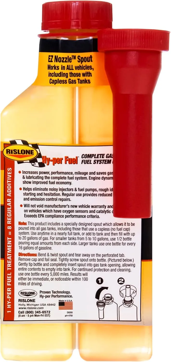 Rislone 4700 Hy-per Fuel Complete Fuel System Cleaner, 16.9 oz. 1 Pack