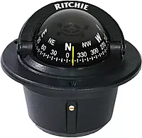 Ritchie F-50 Explorer Compass - Flush Mount - Black