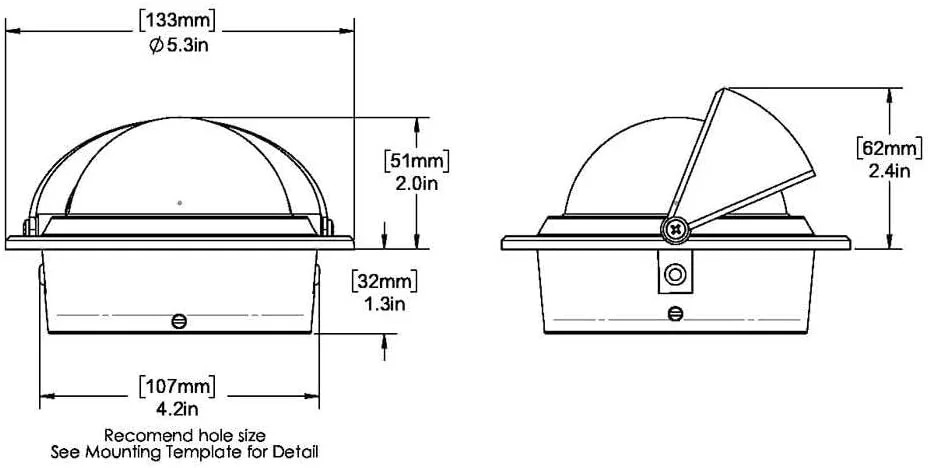 Ritchie F-83W Voyager Compass Flush Mount 3" Combi White