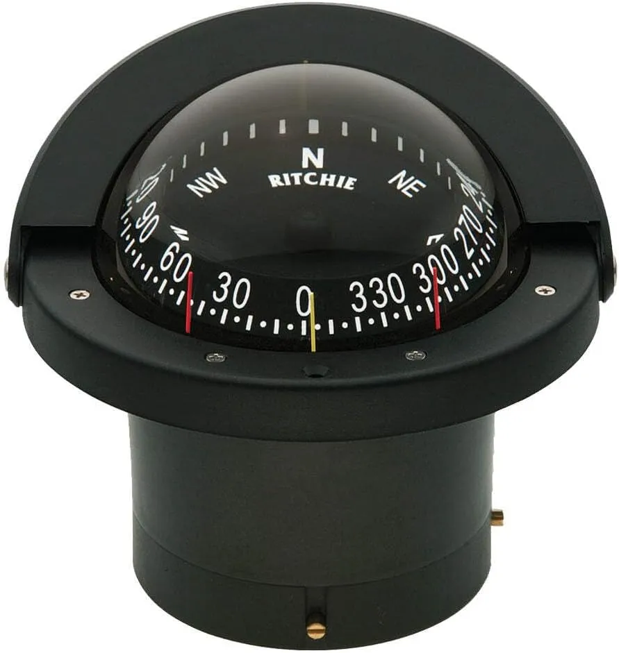 Ritchie Navigation FN-203 Navigator Flush Mount Combi-Dial Compass, Black with Black Dial