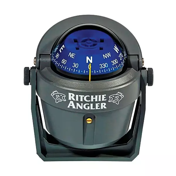 Ritchie Navigation RA-91 Angler Compass - Bracket Mount, Gray with Blue Dial, 2-3/4"