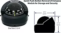 S-53 Ritchie Navigation Explorer Compass 2 3/4-Inch Dial with Surface Mount, Black