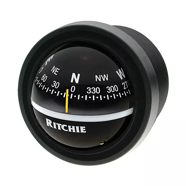 Ritchie Navigation V-57.2 Explorer Compass - Dash Mount, Black with Black Dial, One Size