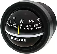 Ritchie Navigation V-57.2 Explorer Compass - Dash Mount, Black with Black Dial, One Size