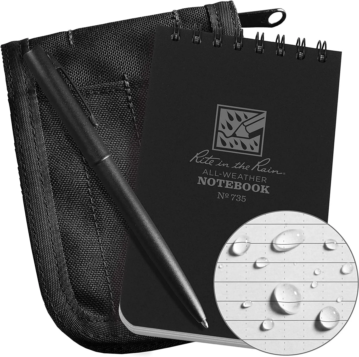 Rite in the Rain Weatherproof Top-Spiral Notebook Kit with CORDURA Cover and All-Weather Pen