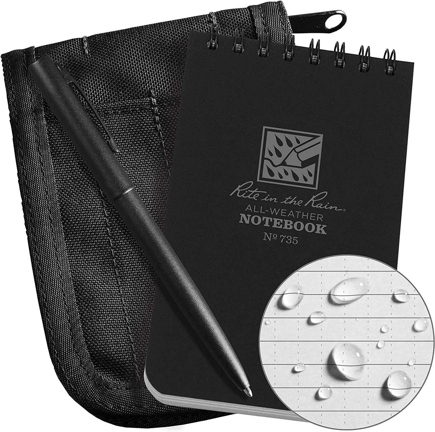 Rite in the Rain Weatherproof Top-Spiral Notebook Kit with CORDURA Cover and All-Weather Pen