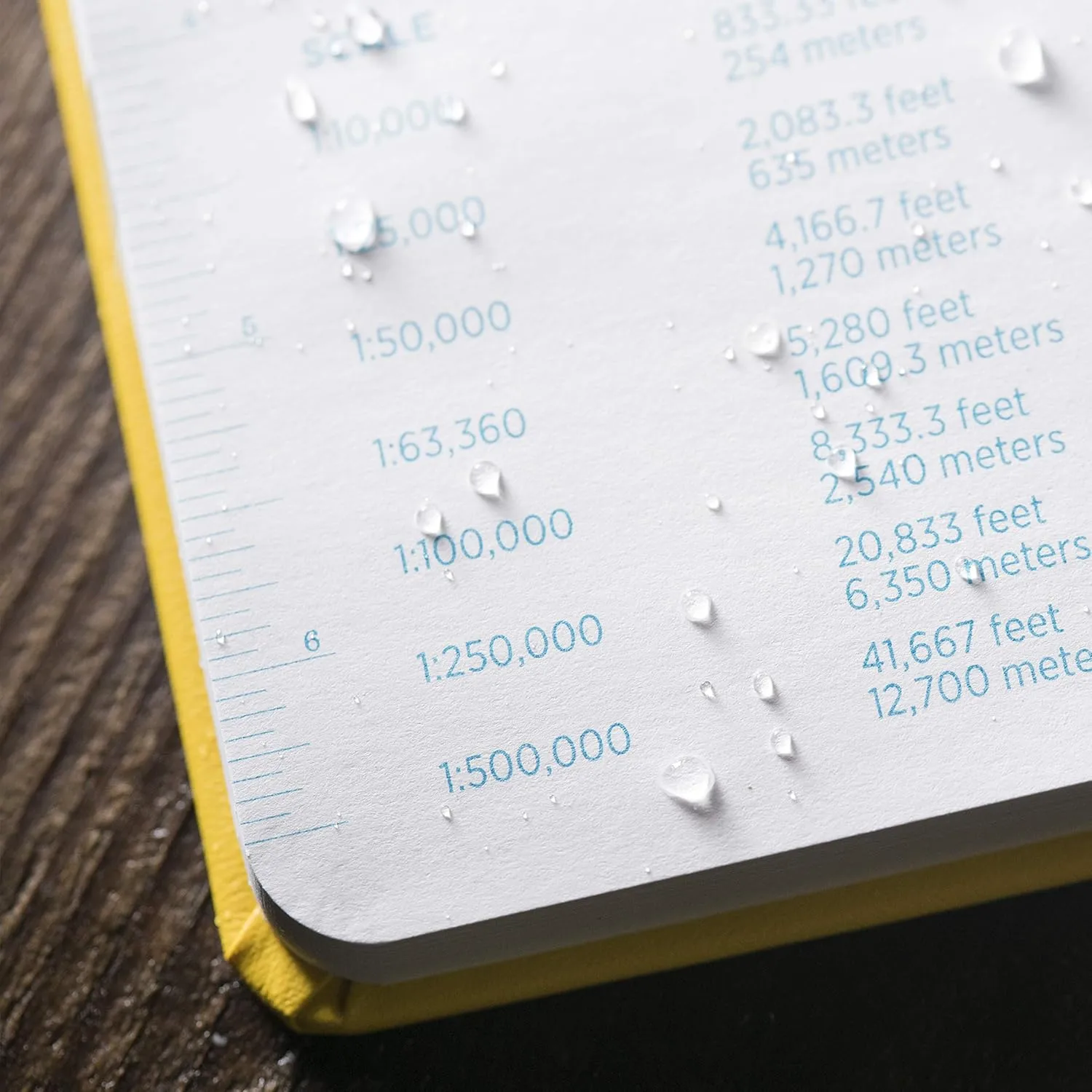 Rite in the Rain Weatherproof Hard Cover Notebook, 4.75" x 7.5", Yellow Cover, Journal Pattern (No. 390F) Yellow Journal