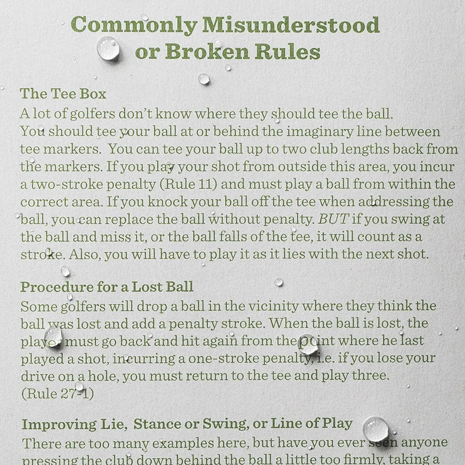 Rite in the Rain All-Weather Golf Notebook, 3.5" x 6", Green Field Flex (No. 4)