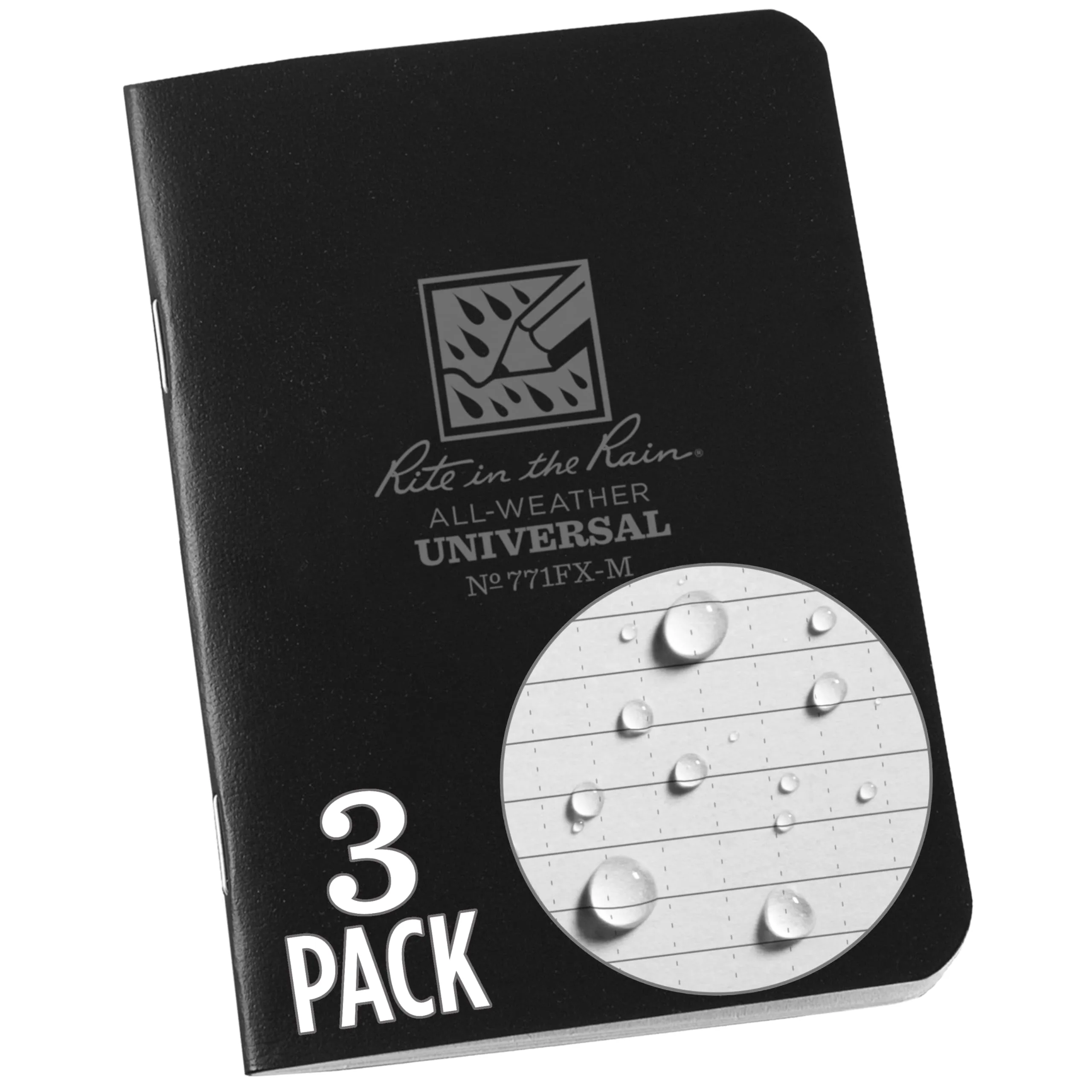 RITE IN THE RAIN Weatherproof Mini-Stapled Notebook, Field-Flex Cover, Universal Pattern