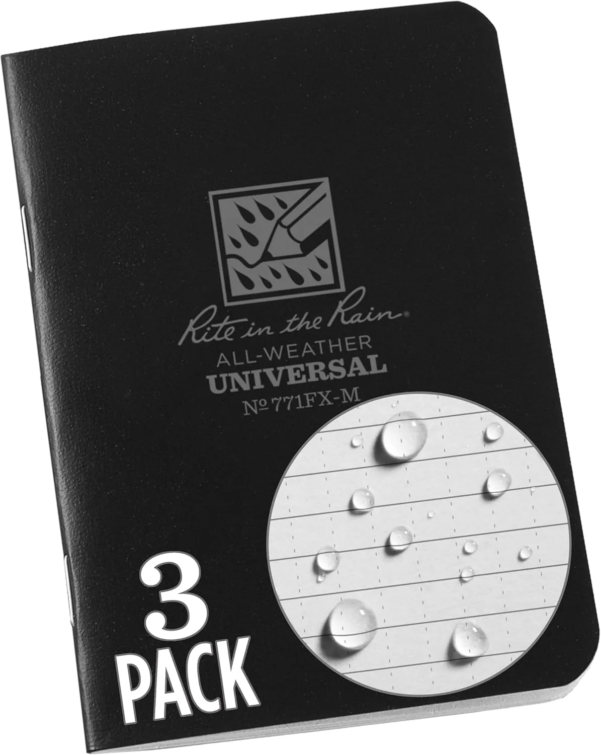 RITE IN THE RAIN Weatherproof Mini-Stapled Notebook, Field-Flex Cover, Universal Pattern