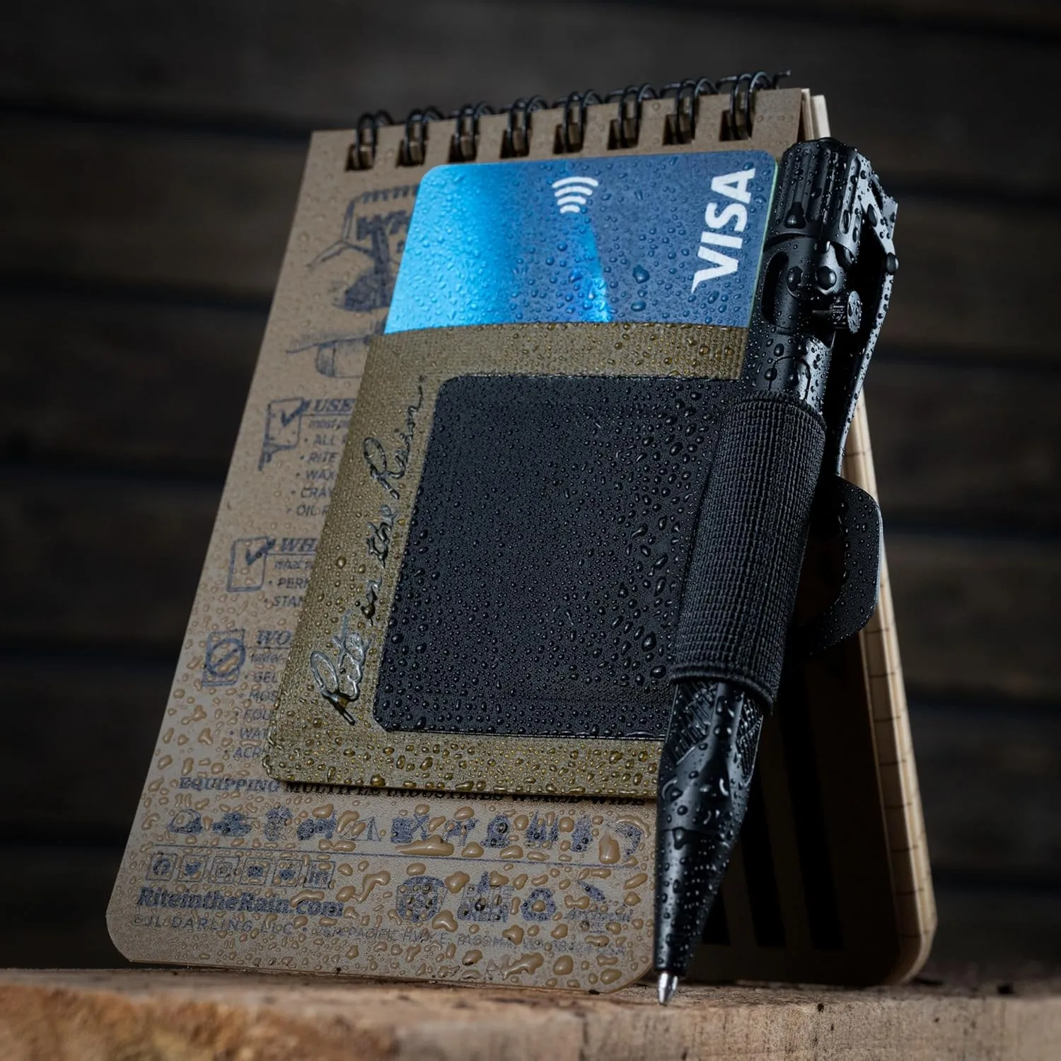 RITE IN THE RAIN Monsoon Adhesive Pen & Card Holder