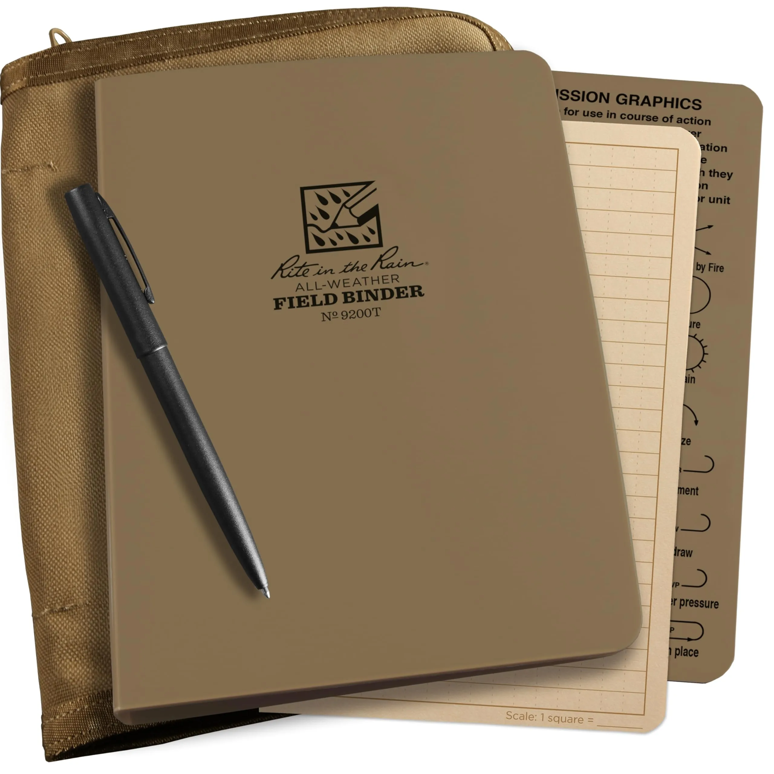 RITE IN THE RAIN Weatherproof Binder Kit with CORDURA Cover, Polydura Binder, All-Weather Loose Leaf, Weatherproof Pen