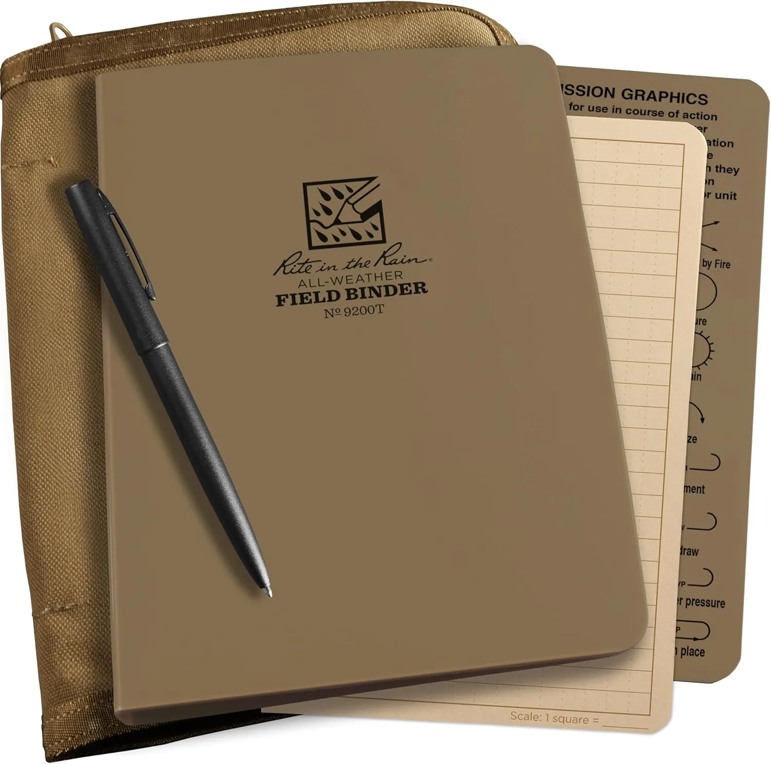 RITE IN THE RAIN Weatherproof Binder Kit with CORDURA Cover, Polydura Binder, All-Weather Loose Leaf, Weatherproof Pen