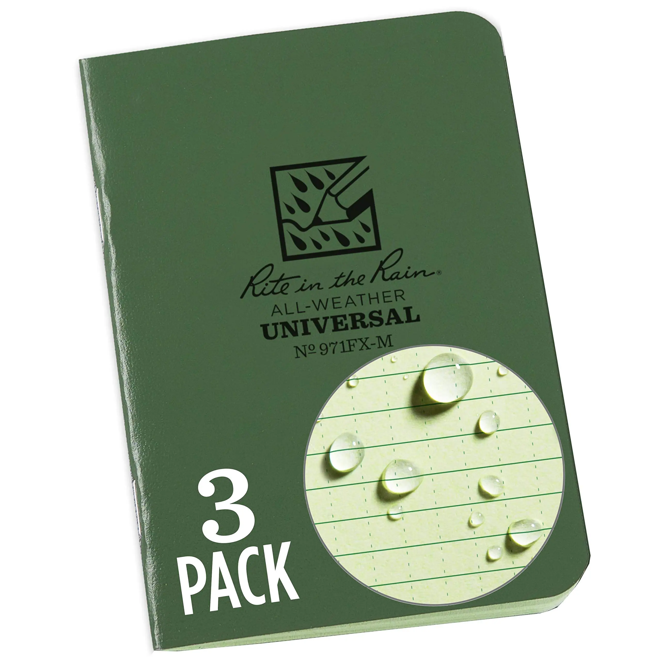 RITE IN THE RAIN Weatherproof Mini-Stapled Notebook, Field-Flex Cover, Universal Pattern