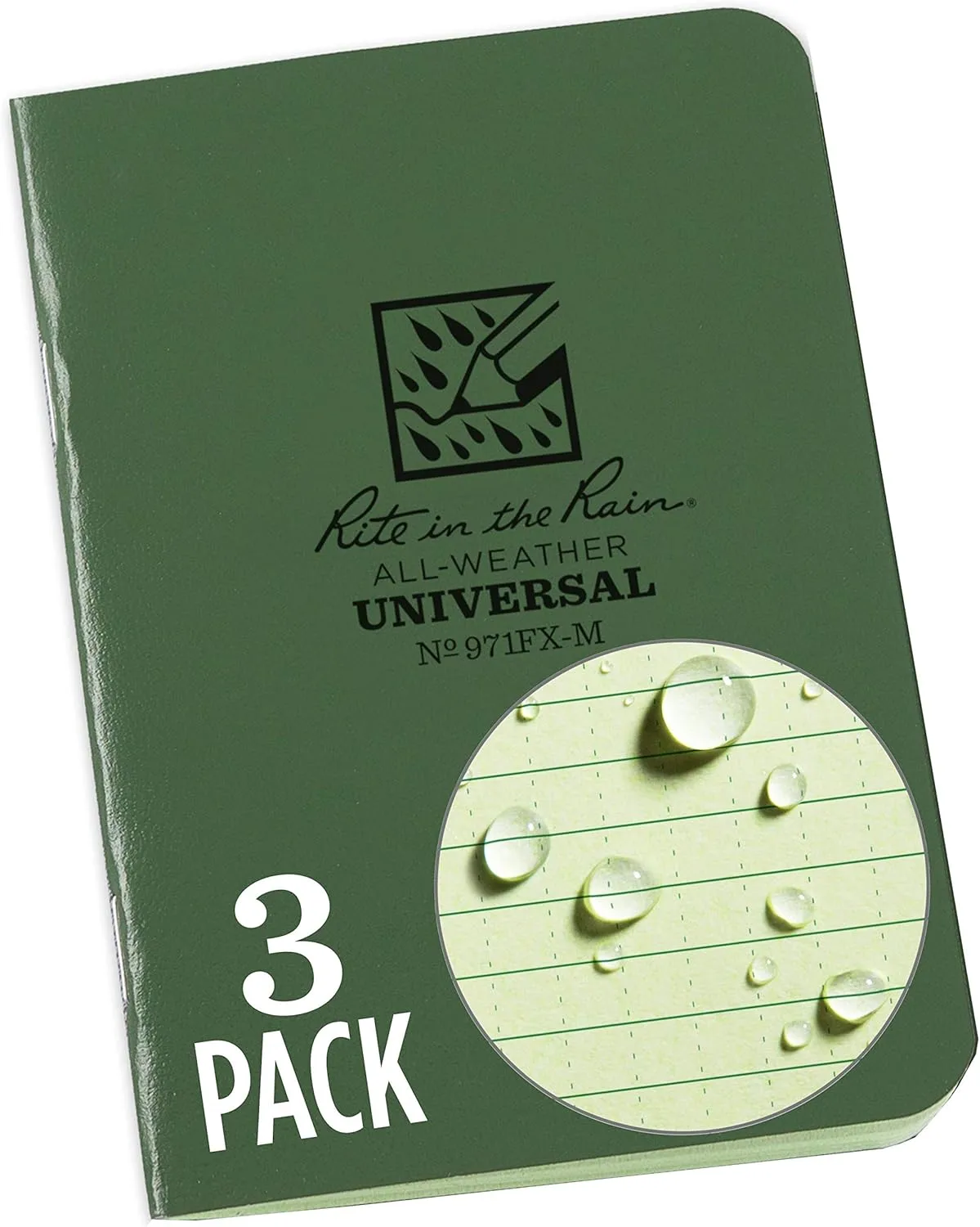 RITE IN THE RAIN Weatherproof Mini-Stapled Notebook, Field-Flex Cover, Universal Pattern