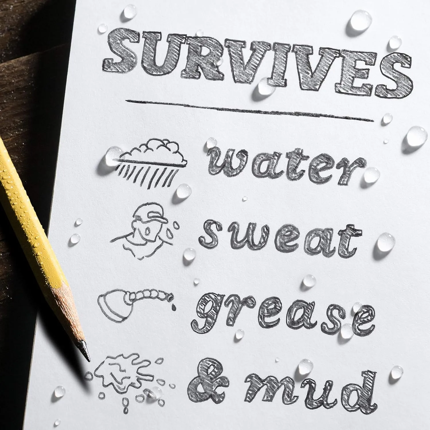 Rite in the Rain Weatherproof Hard Cover Notebook, 4.75" x 7.5", Yellow Cover, Environmental Pattern (No. 550F)
