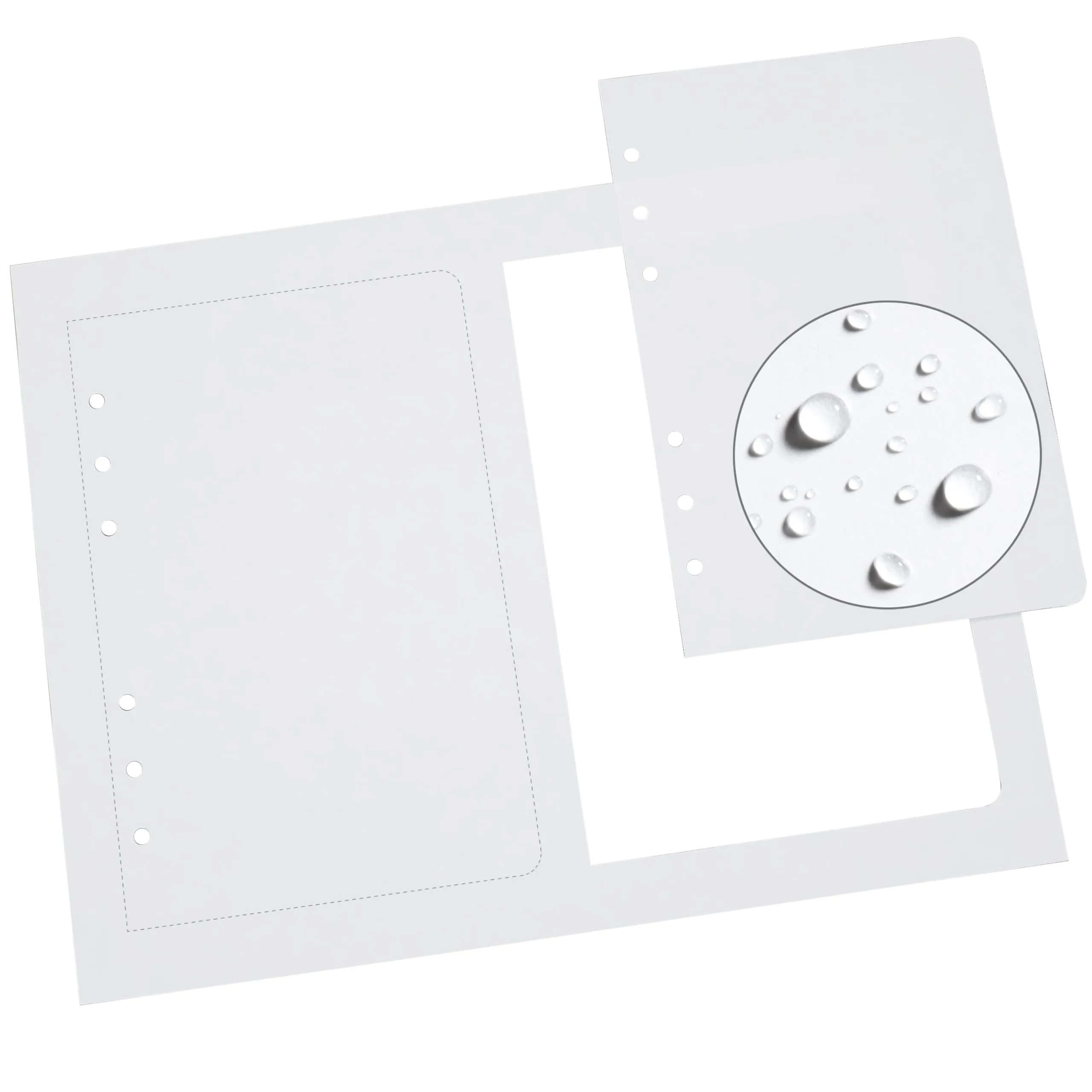 Rite in the Rain Weatherproof Loose Leaf Copier Paper, 2-4.625" x 7" White Loose Leaf Sheets Per 8.5" x 11" Main Sheet