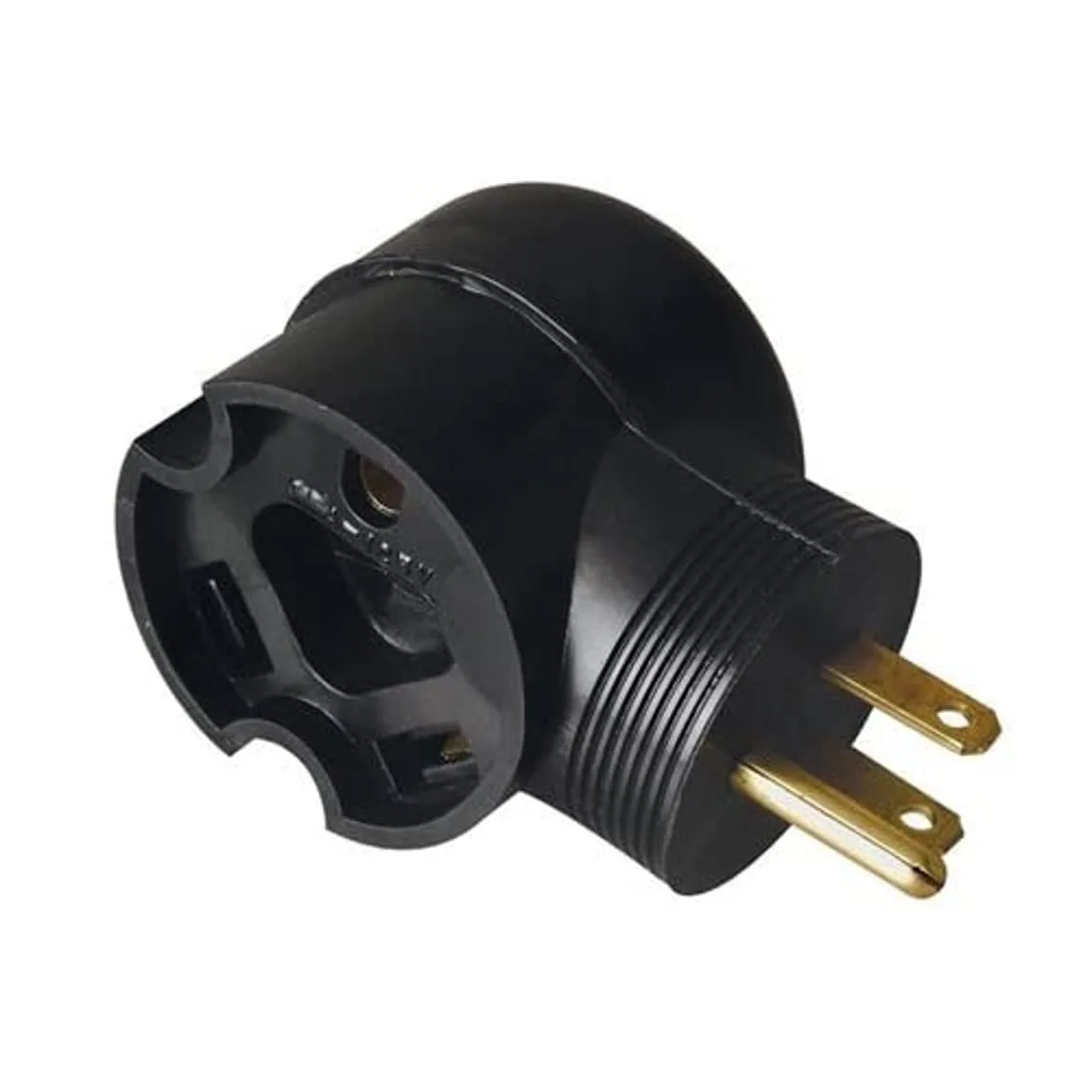 Road Power 95247508 15 to 30-Amp Right Angle RV Adapter; Black