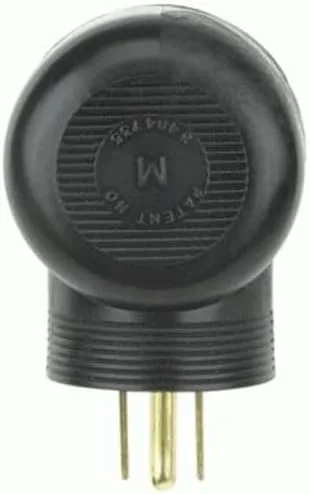 Road Power 95247508 15 to 30-Amp Right Angle RV Adapter; Black