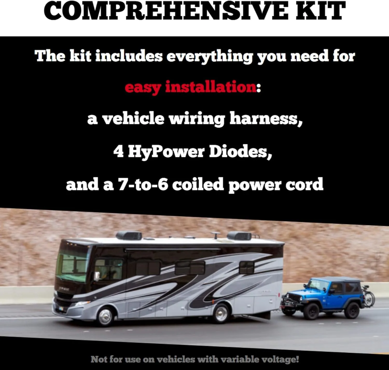 Roadmaster 15267 All-in-One Towed Vehicle Wiring Kit with 7-to-6 Flexo-Coil Power Cord