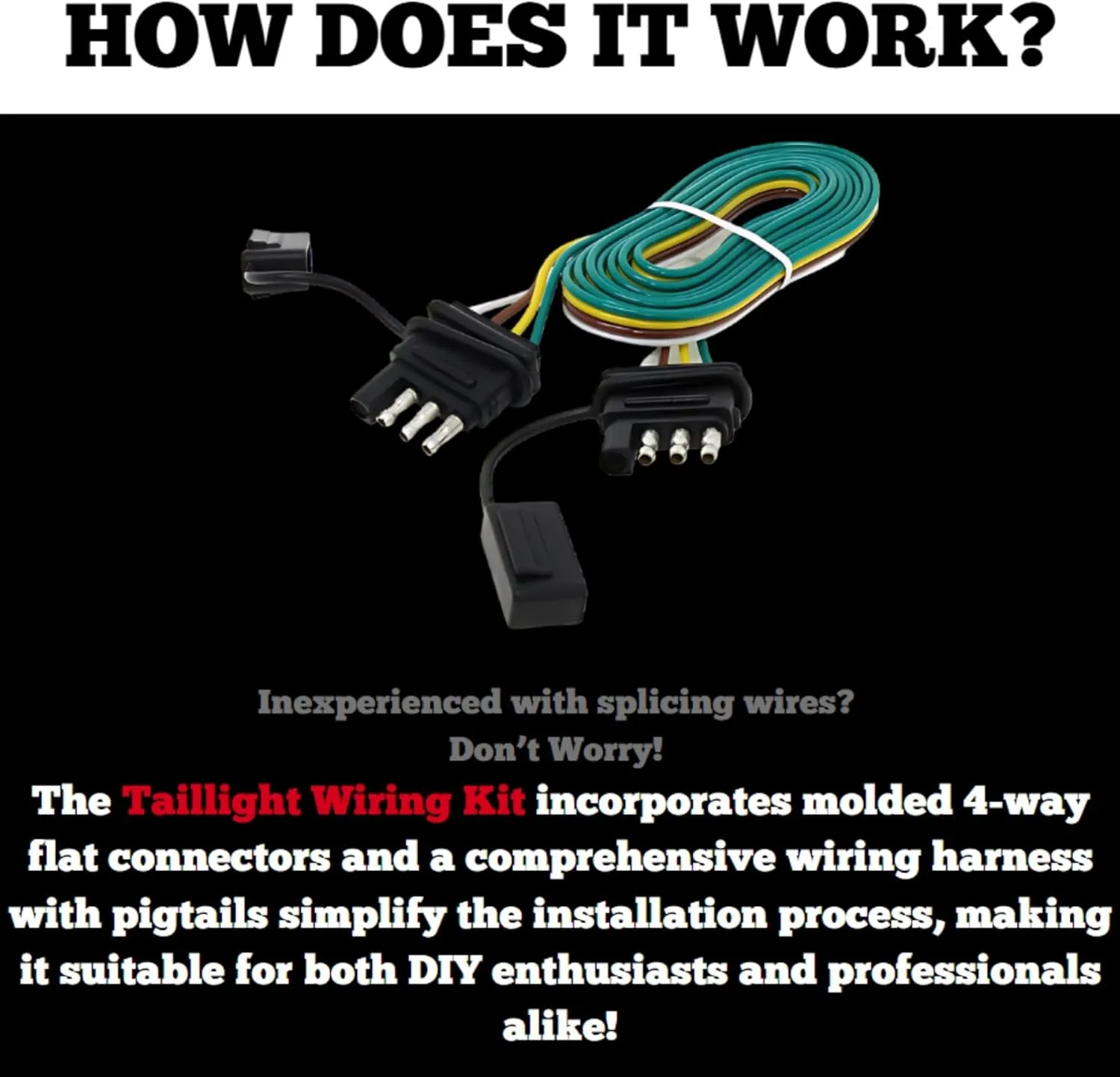 Roadmaster 155 Universal Taillight Wiring Kit for Towed Vehicles | Sockets fit 1” Diameter Hole | Needs Sufficient Depth to Accommodate Bulbs | Meets Legal Requirements for Towed Vehicle Lighting
