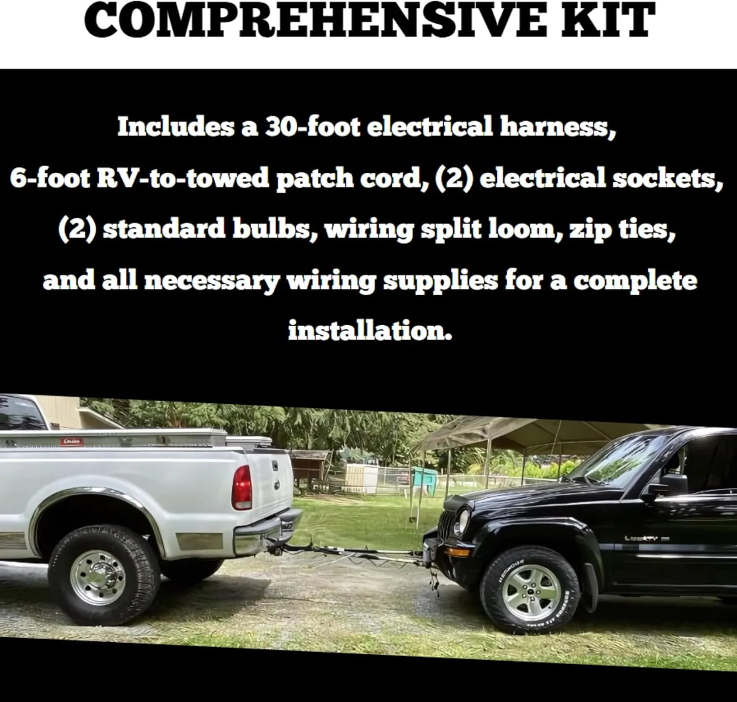 Roadmaster 155 Universal Taillight Wiring Kit for Towed Vehicles | Sockets fit 1” Diameter Hole | Needs Sufficient Depth to Accommodate Bulbs | Meets Legal Requirements for Towed Vehicle Lighting
