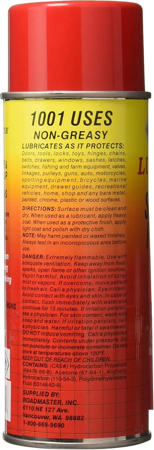 Roadmaster 747 Lubemaster Silicone Spray (11 oz) for Tow Bars - Prevents Rust & Reduces Friction