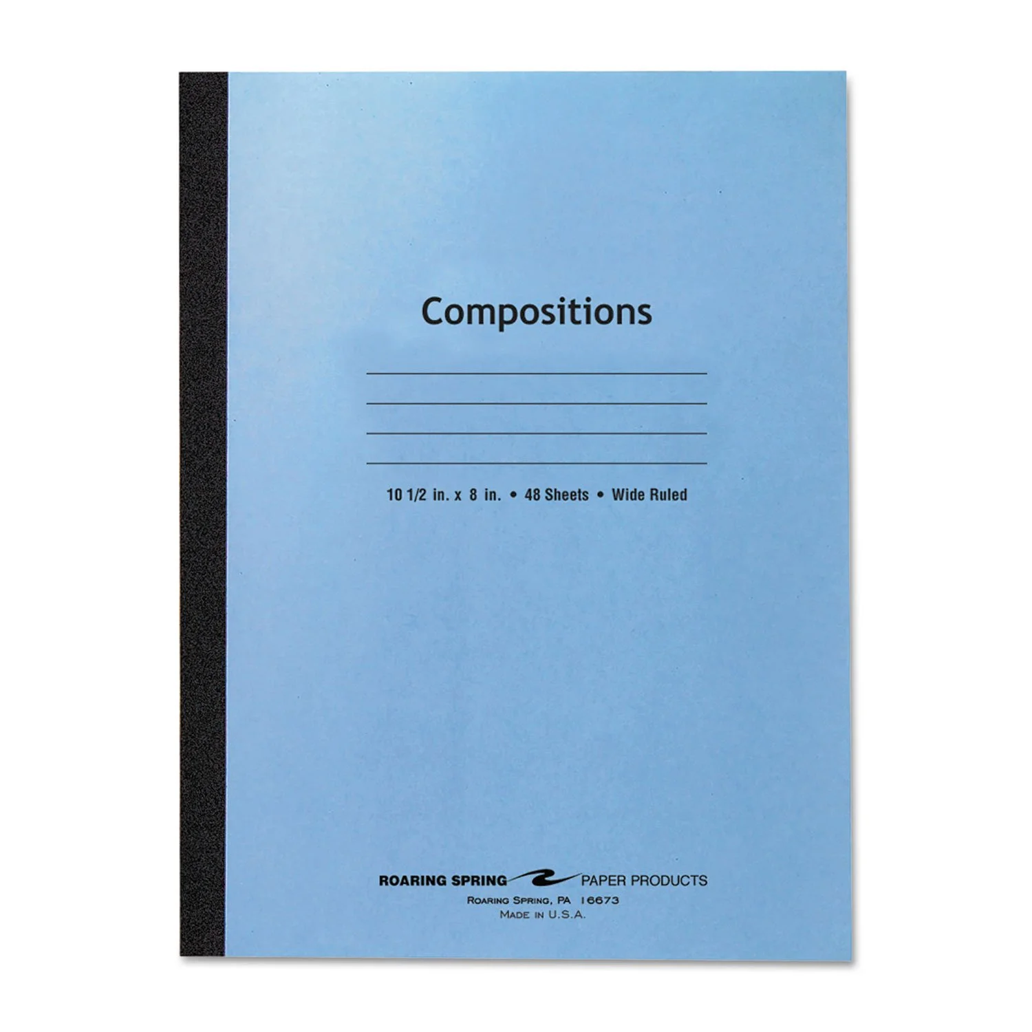 Roaring Spring 77501 Composition Notebook, 8 x 10.5 in, Wide Ruled, 48 Sheets, Blue