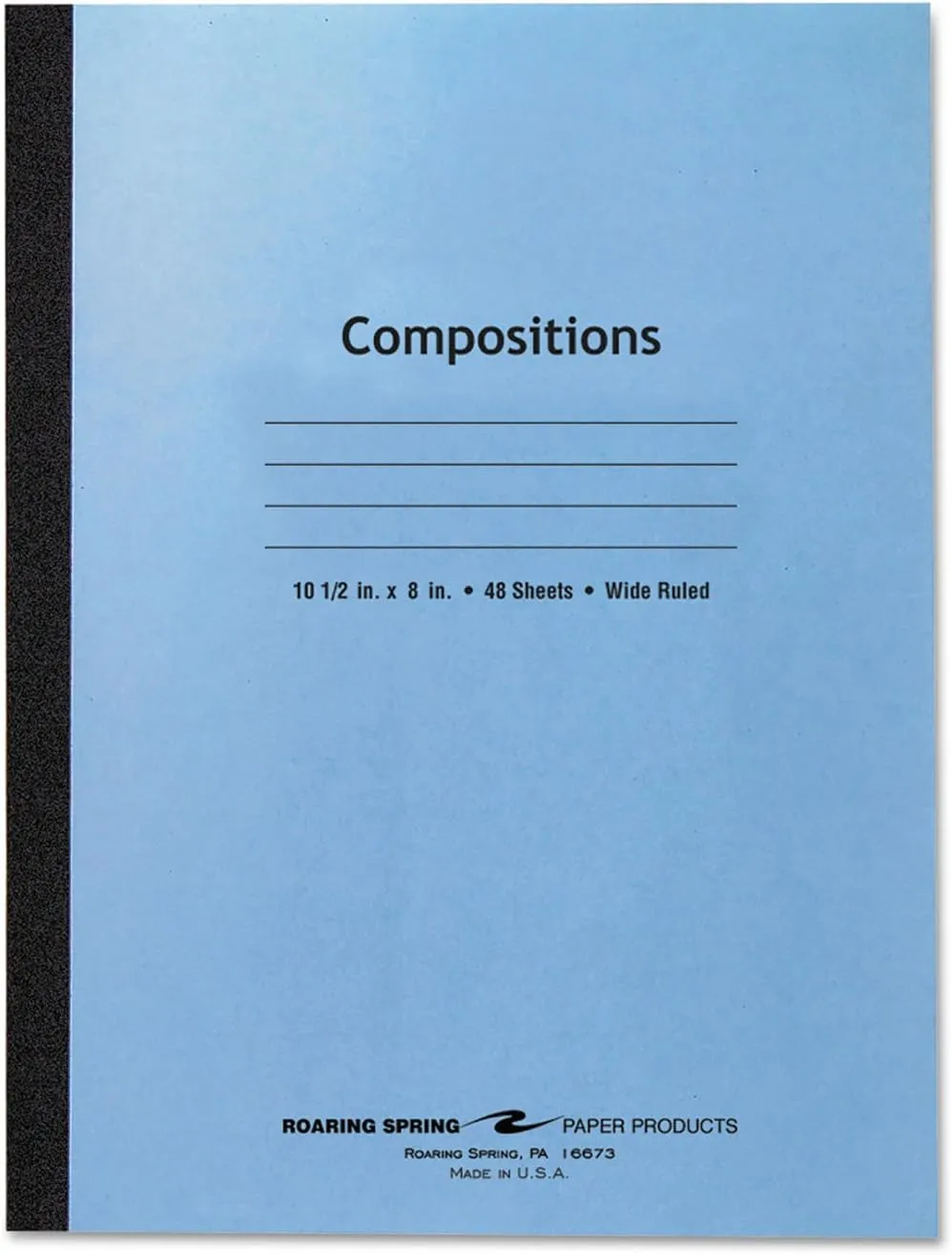 Roaring Spring 77501 Composition Notebook, 8 x 10.5 in, Wide Ruled, 48 Sheets, Blue