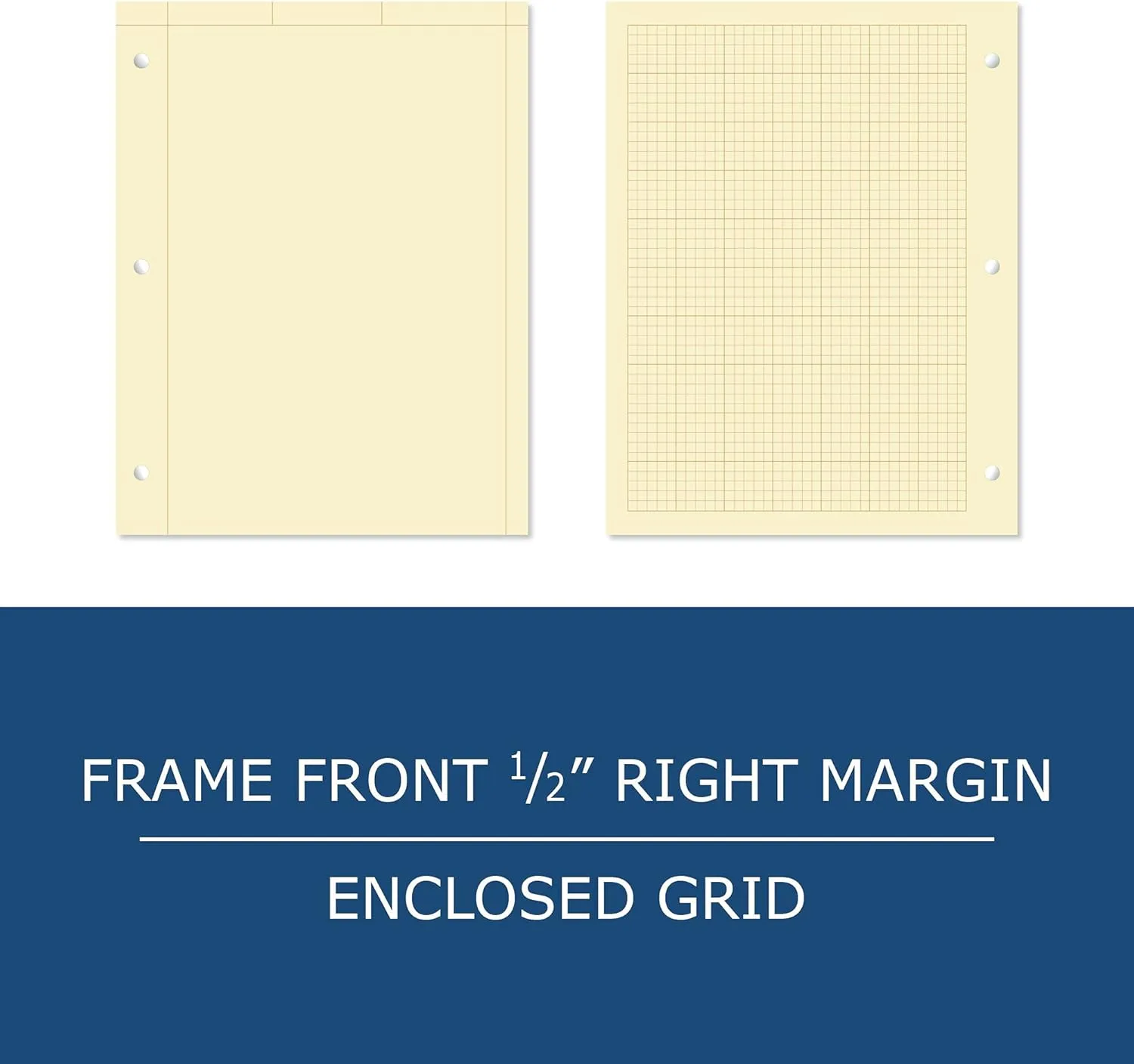 ROARING SPRING Engineering Pad, 8.5" x 11", 100 Sheets 15# Buff Paper, 5x5 Grid