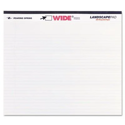 Roaring Spring Wide Landscape Format Writing Pad, College Rule, 11 x 9.5, 40 Sheets