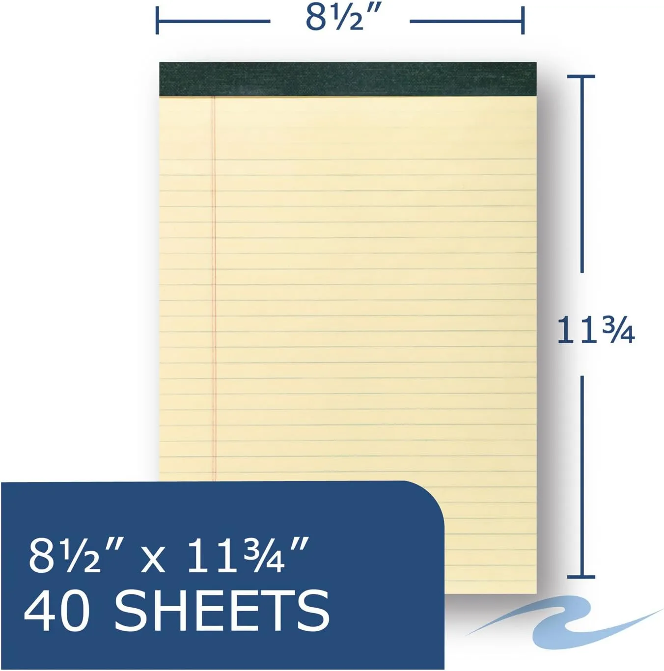 Roaring Spring Recycled Legal Pads, 40 Sheets, 8.5 x 11.75 in, Canary, Dozen