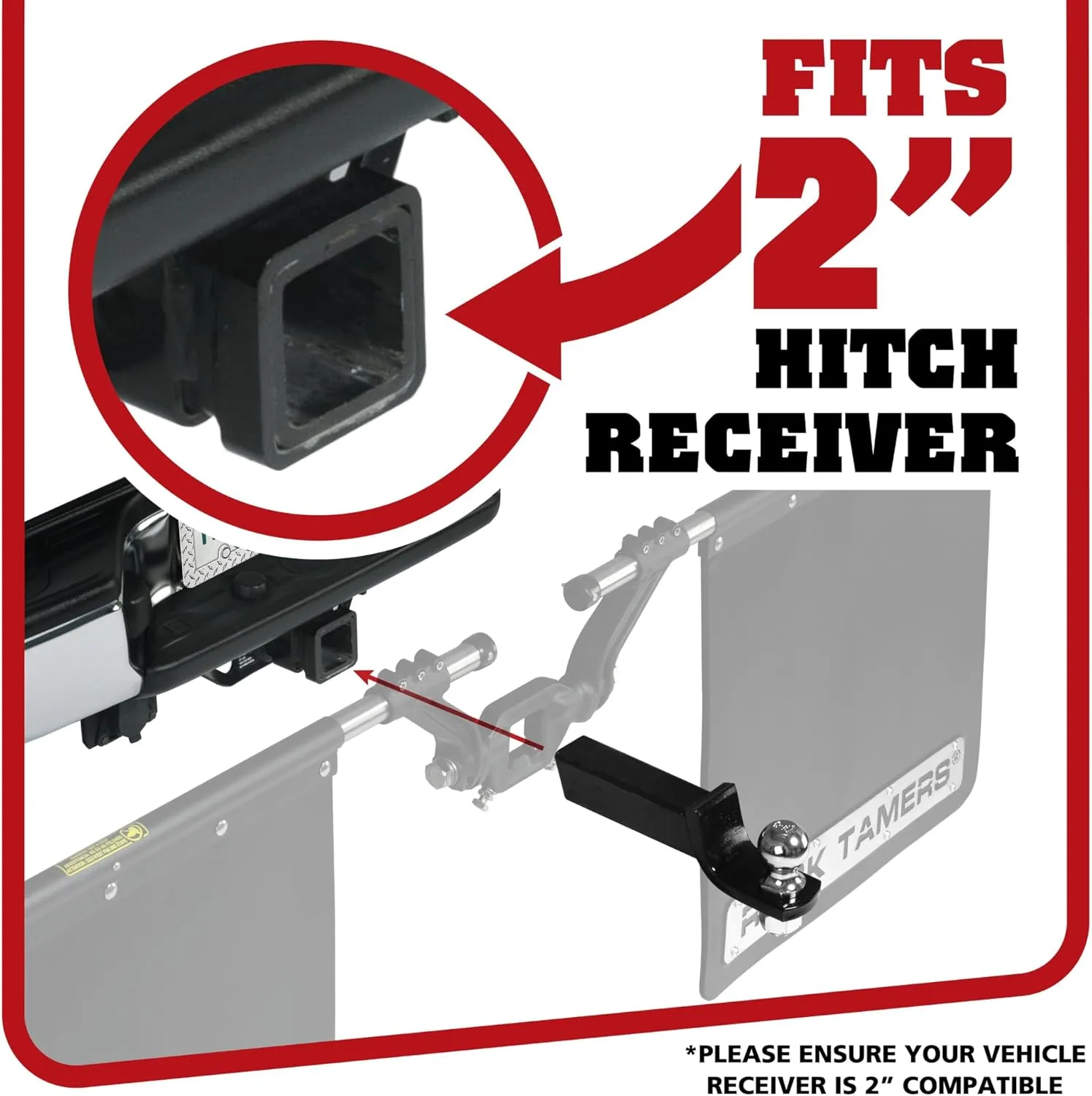 ROCK TAMERS Hub Mudflap System - Adjustable Removable Hitch Kit
