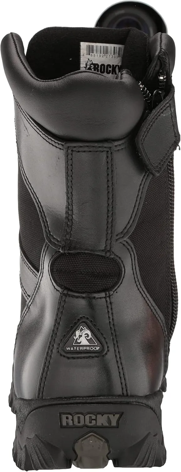 ROCKY Men's Alpha Force Zipper Waterproof Public Service Boots - Black