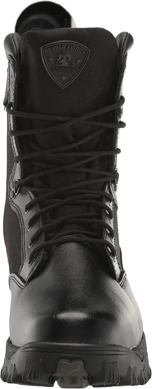 ROCKY Men's Alpha Force Zipper Waterproof Public Service Boots - Black