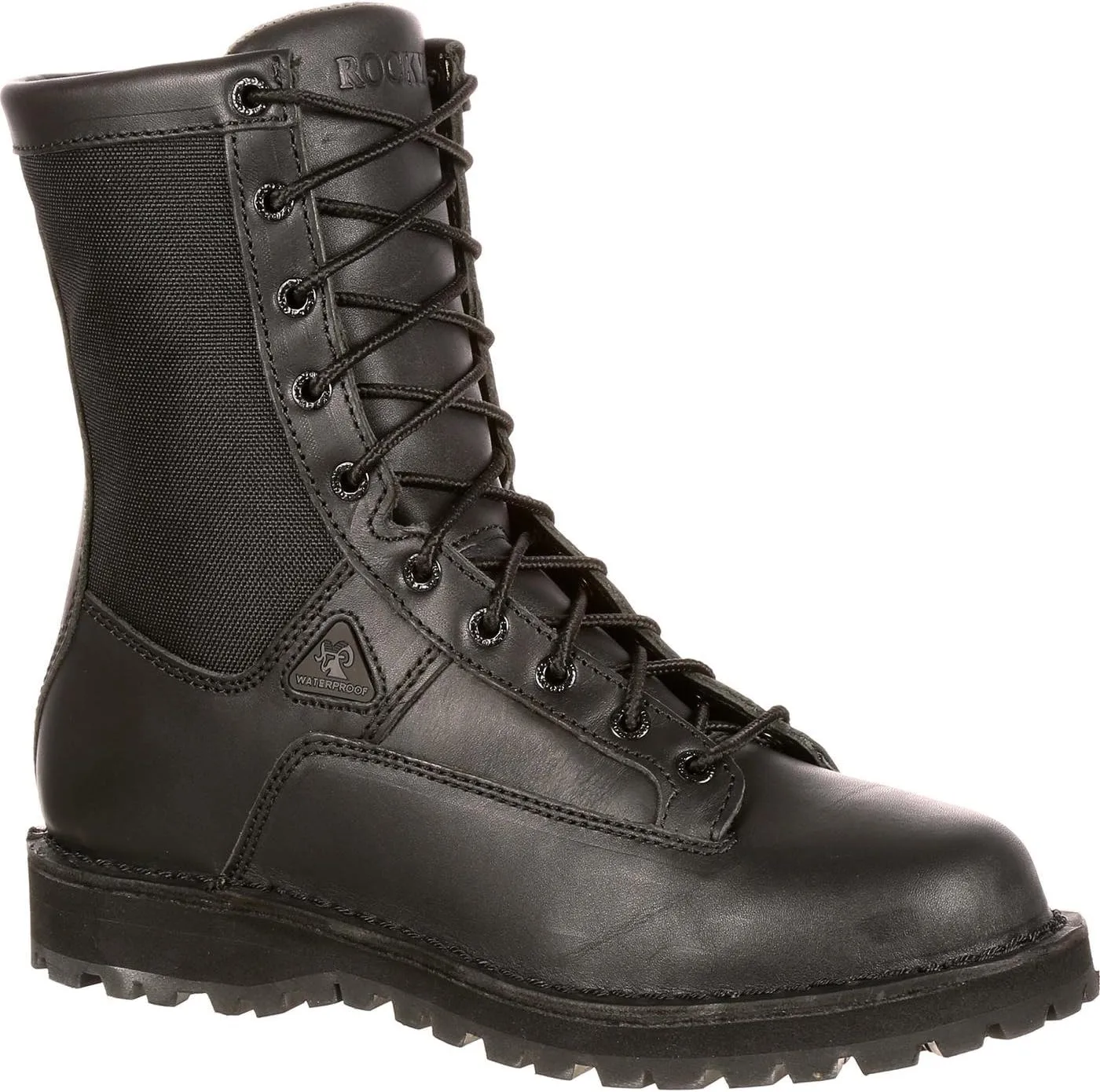 ROCKY Portland Lace-to-Toe Waterproof Public Service Boots 7 Black