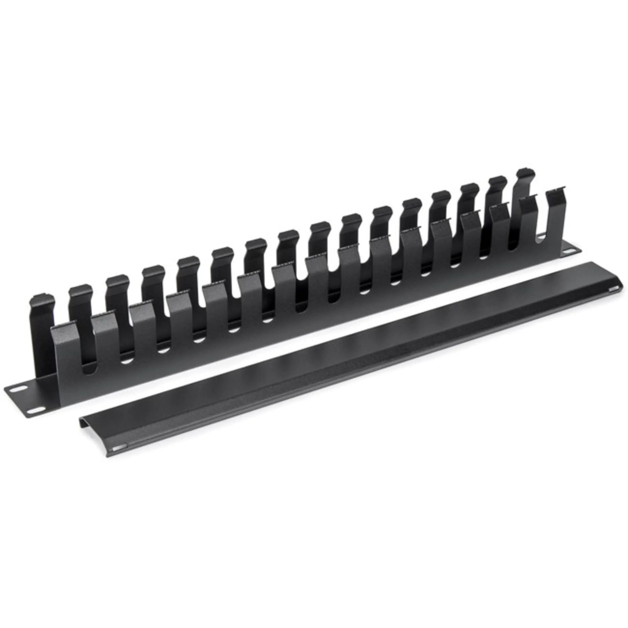 Rocstor - Y10E016-B1-1U Horizontal Cable Management Compatible with Standard 19 Racks