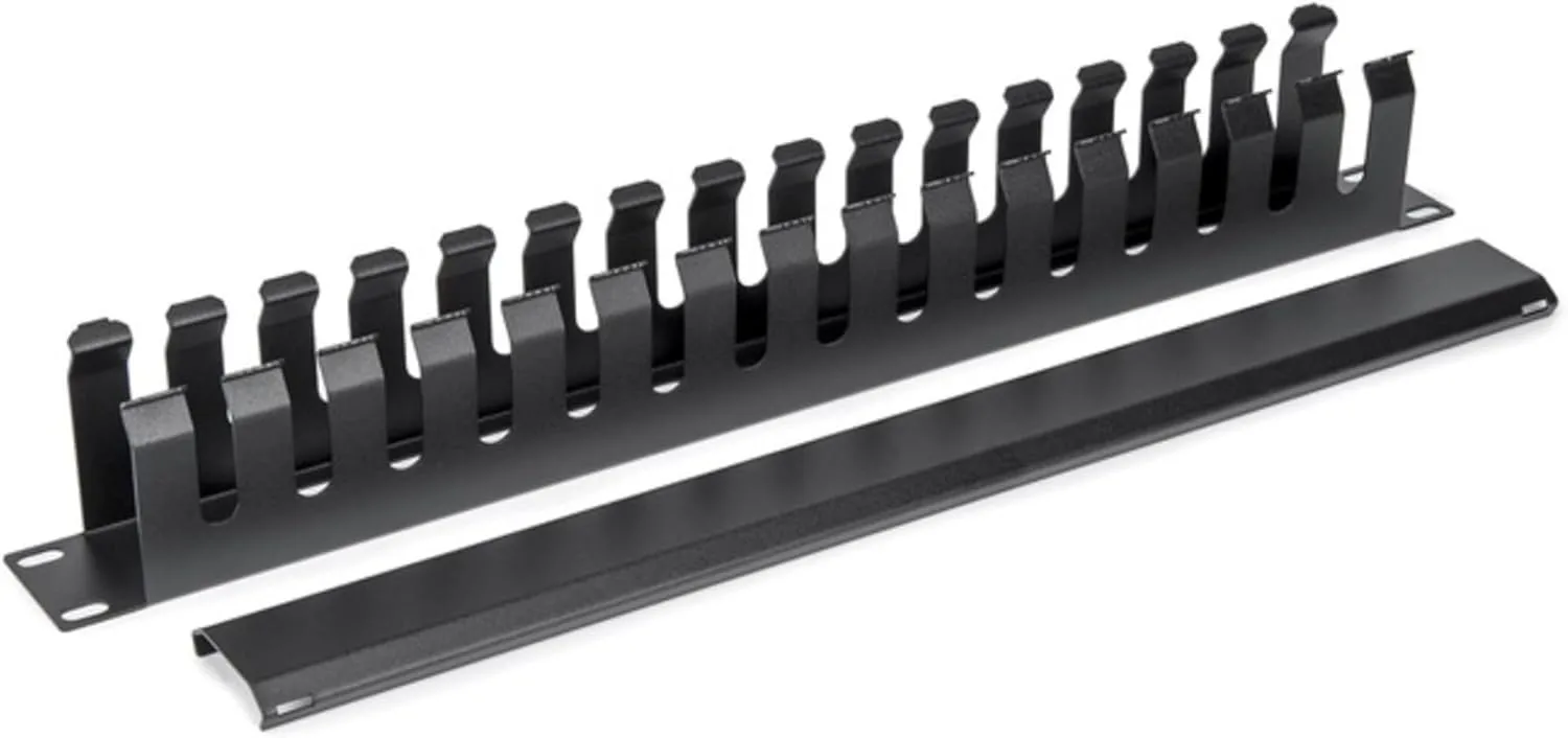 Rocstor - Y10E016-B1-1U Horizontal Cable Management Compatible with Standard 19 Racks