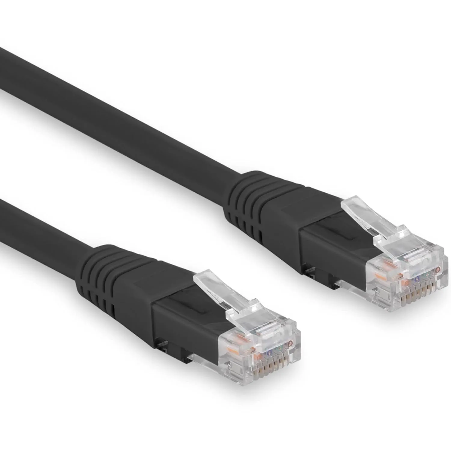 Rocstor Y10C362-BK 7ft Cat6 Black Ethernet Molded Cable, 100% Copper, UL Rated